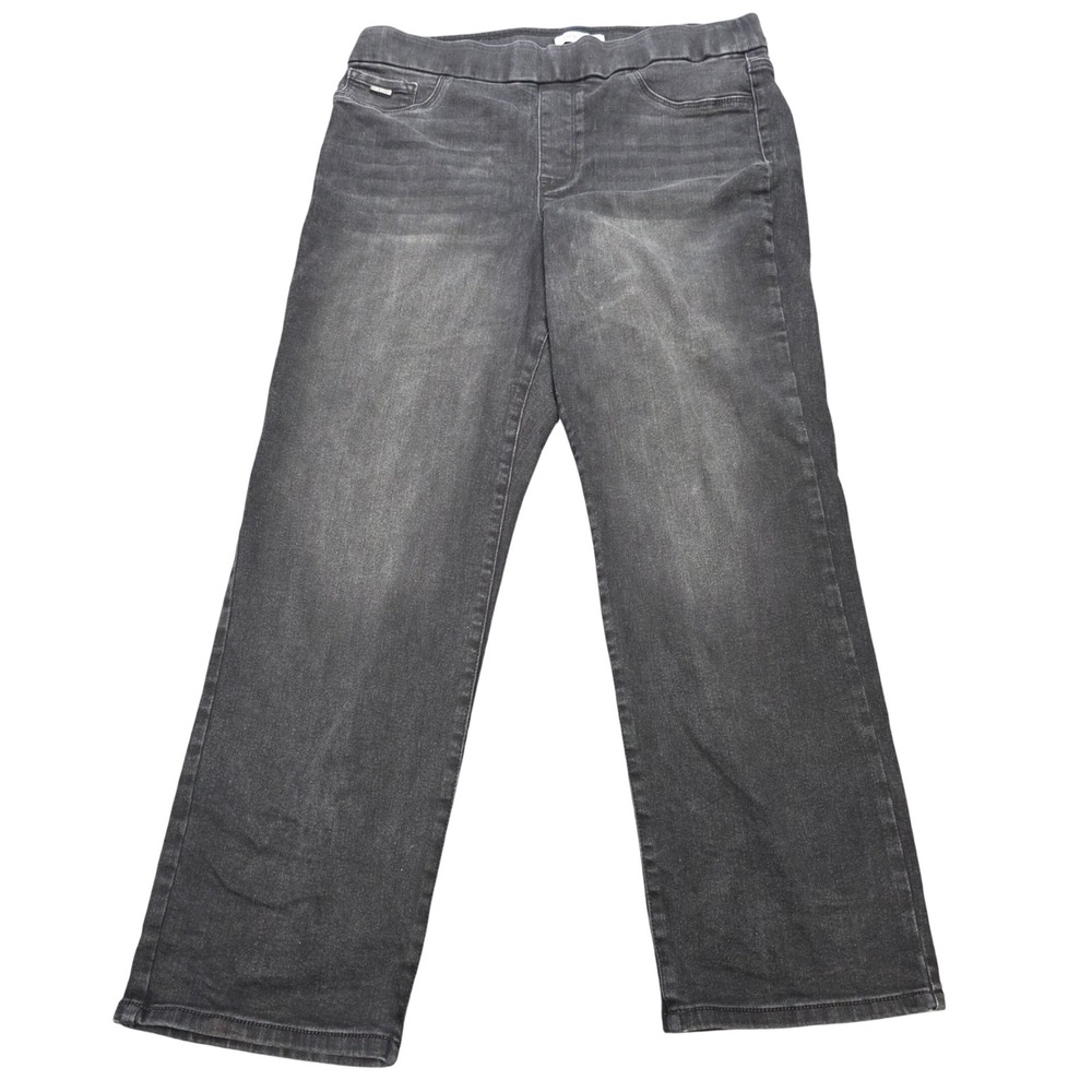 Nine West Jeans Heidi Pull On Straight Pants Women's Size 14 Faded Black